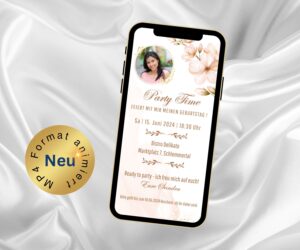 eCard Geburtstagseinladung Boho rose