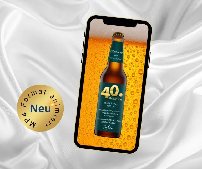 eCard 40. Geburtstag Bierparty