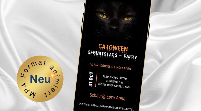 eCard Halloween Einladung Catoween