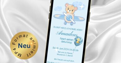 eCard Kindergeburtstag Einladung Teddy