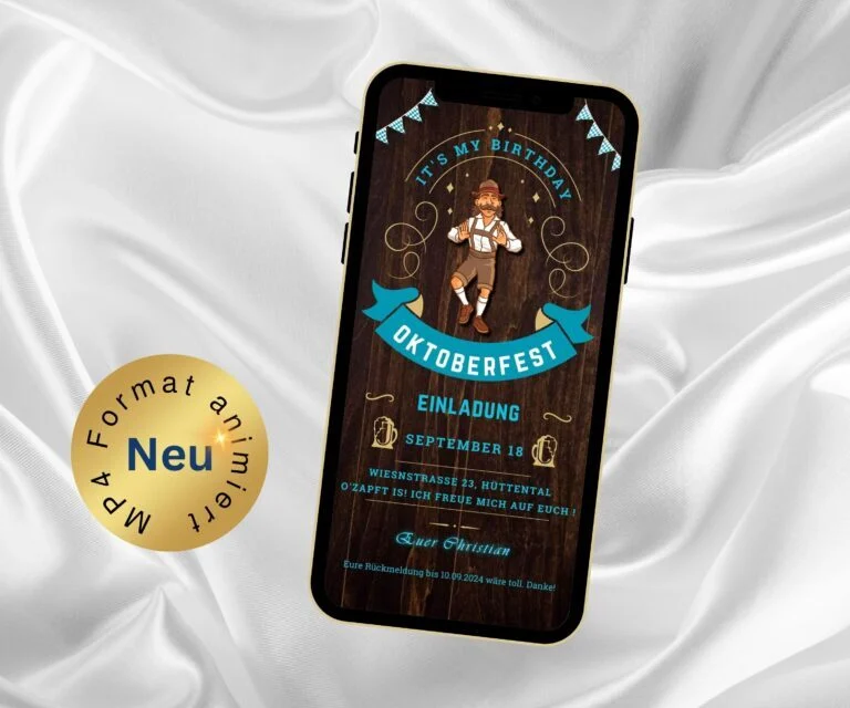 eCard Geburtstagseinladung Oktoberfest rustikal