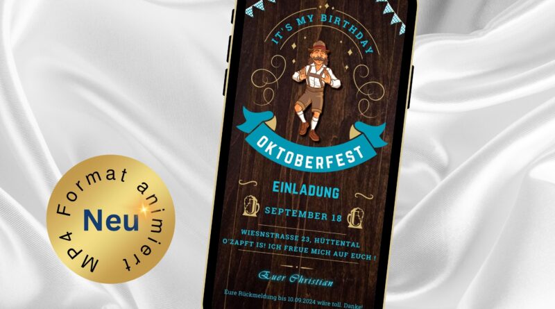 eCard Geburtstagseinladung Oktoberfest rustikal