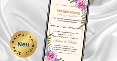 Hochzeitseinladung Boho Wilde Rosen