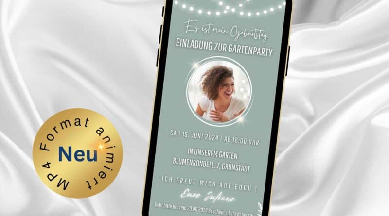 eCard Gartenparty Boho salbeigrün