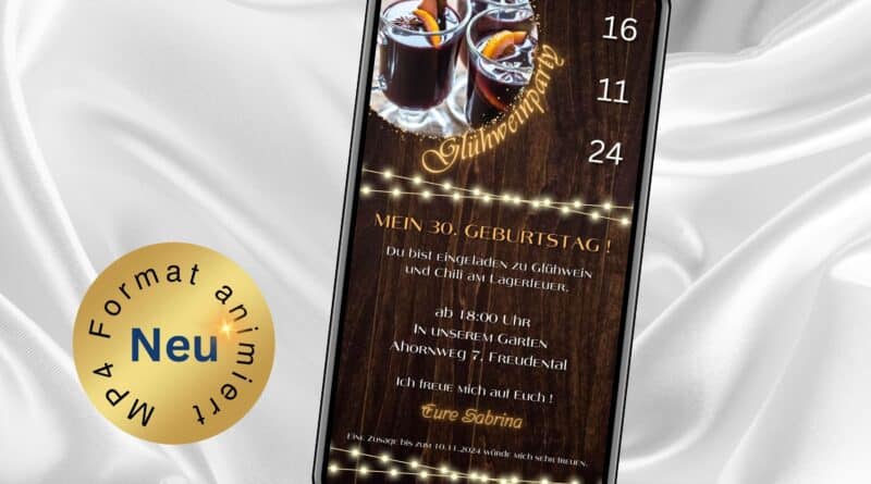 eCard Glühwein Party Einladung