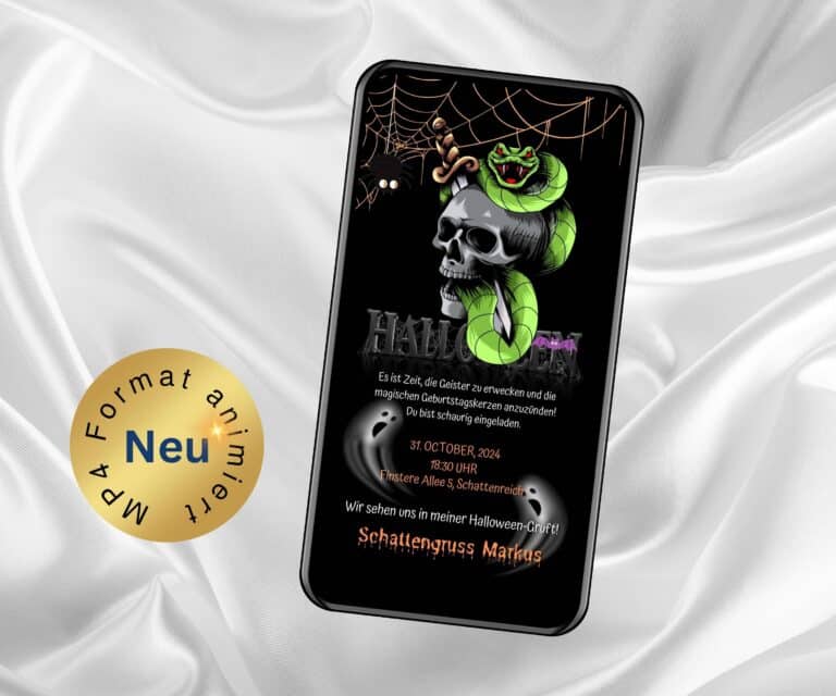 Digitale Einladung Halloween-Geburtstag