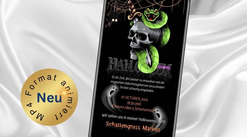 Digitale Einladung Halloween-Geburtstag