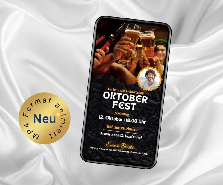 Animierte Einladung Bier Party