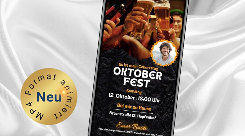 Animierte Einladung Bier Party