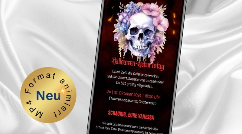 Halloween Einladung grusliger Geburtstag