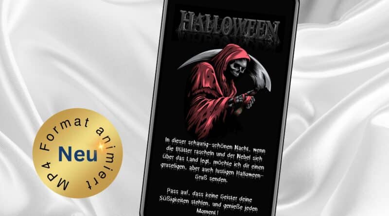 Animierte Halloween Grußkarte Ghost