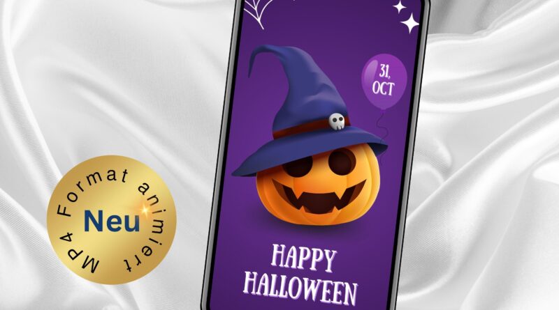 Halloweengrüße Kürbiskarte per WhatsApp