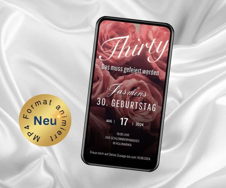 eCard 30. Geburtstag Rosen