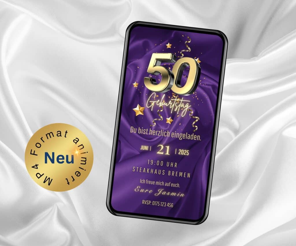 Animierte Einladung 50. Geburtstag