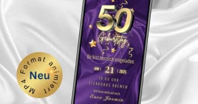 Animierte Einladung 50. Geburtstag