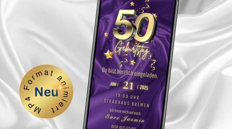 Animierte Einladung 50. Geburtstag