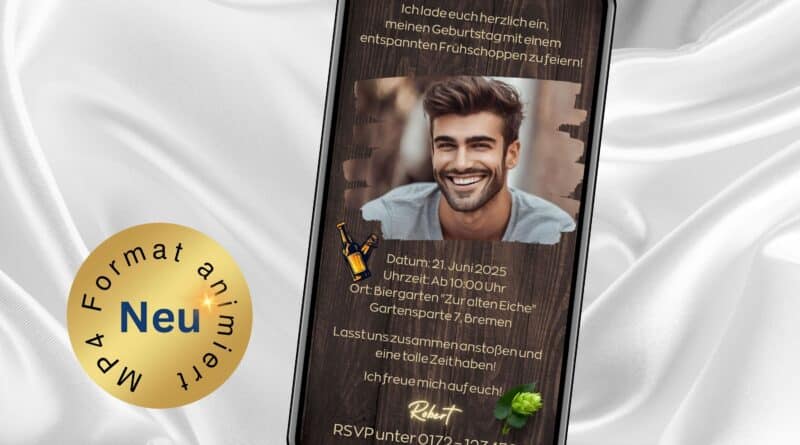 digitale Geburtstagseinladung Frühschoppen