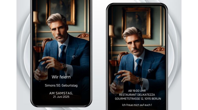 Digitale Geburtstagseinladung 50. Geburtstag